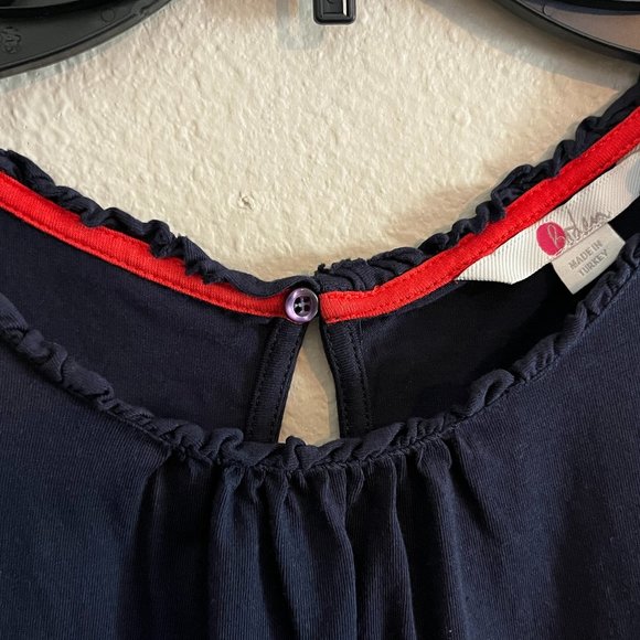 Boden Navy Blue Top with Pom Pom Trim - Picture 2 of 8